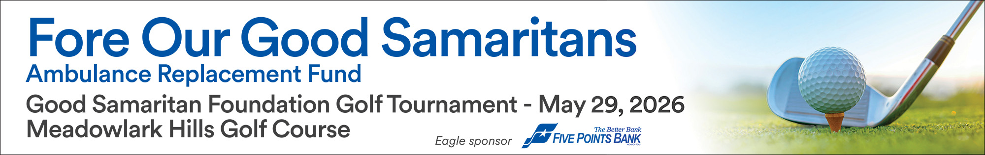 Good Samaritan Annual Golf Tournament 2026 Web Banner