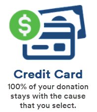 Cash or check 100 percent of your donation stays with the cause that you select