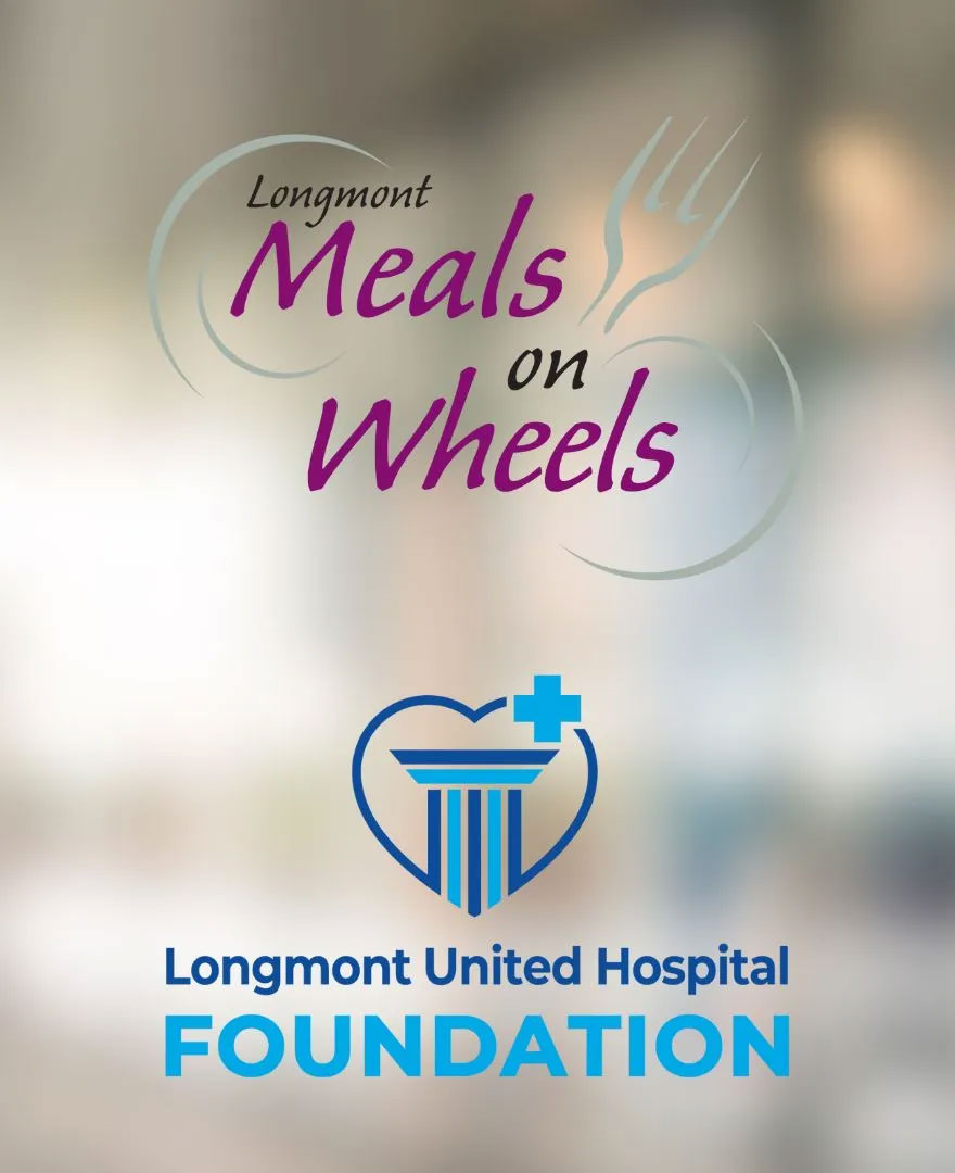 Meals on Wheels text with Longmont Logo