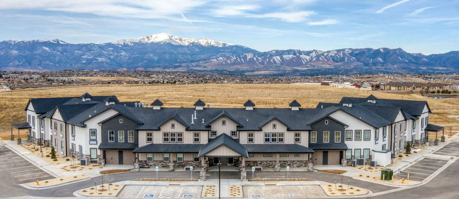 An aerial view of the new Ingram Guest House 