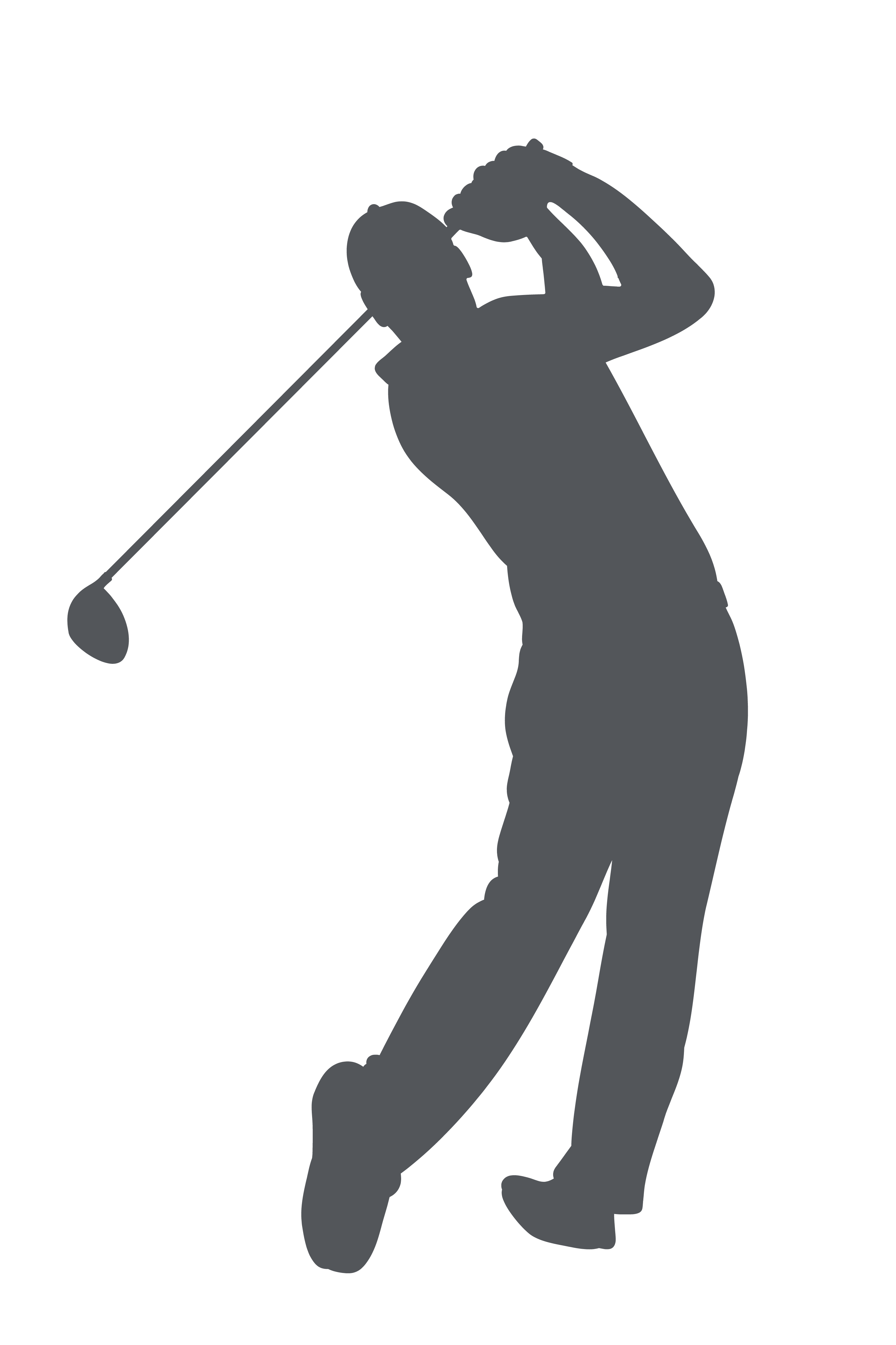 Shadow/silhouette of golfer 