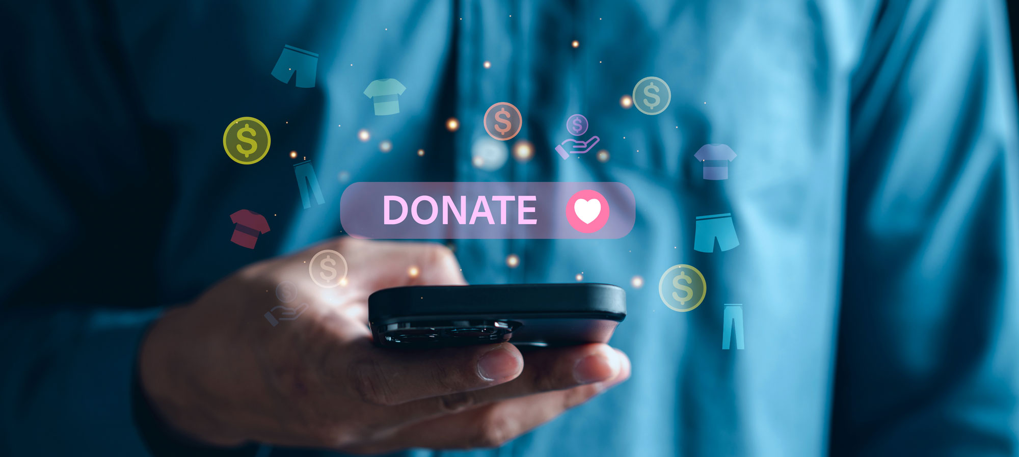 Donating online using a phone