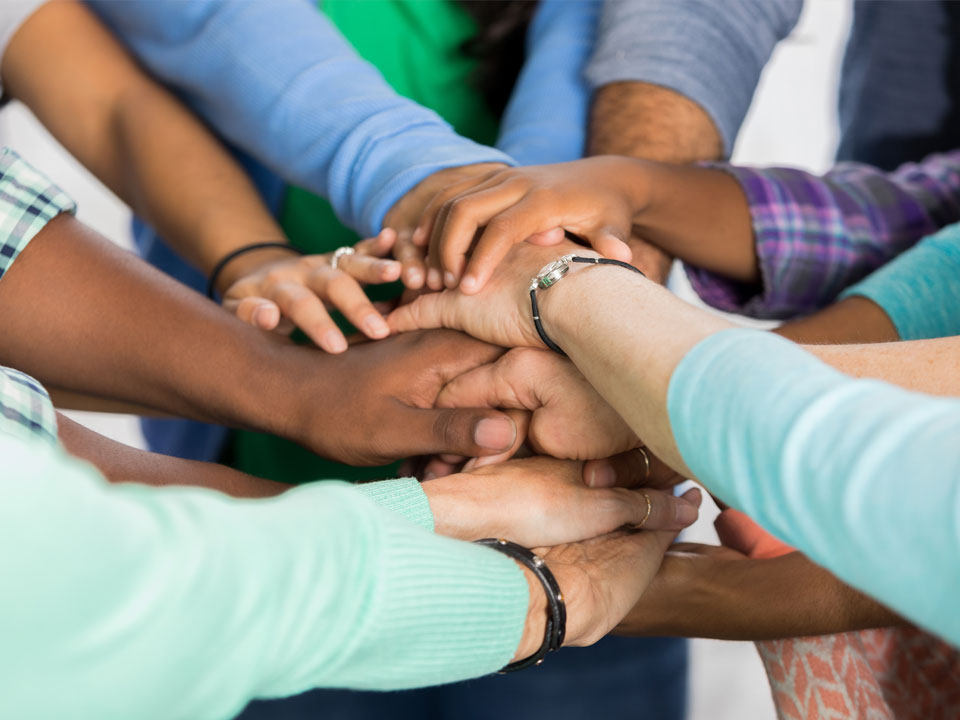 Hands in a group