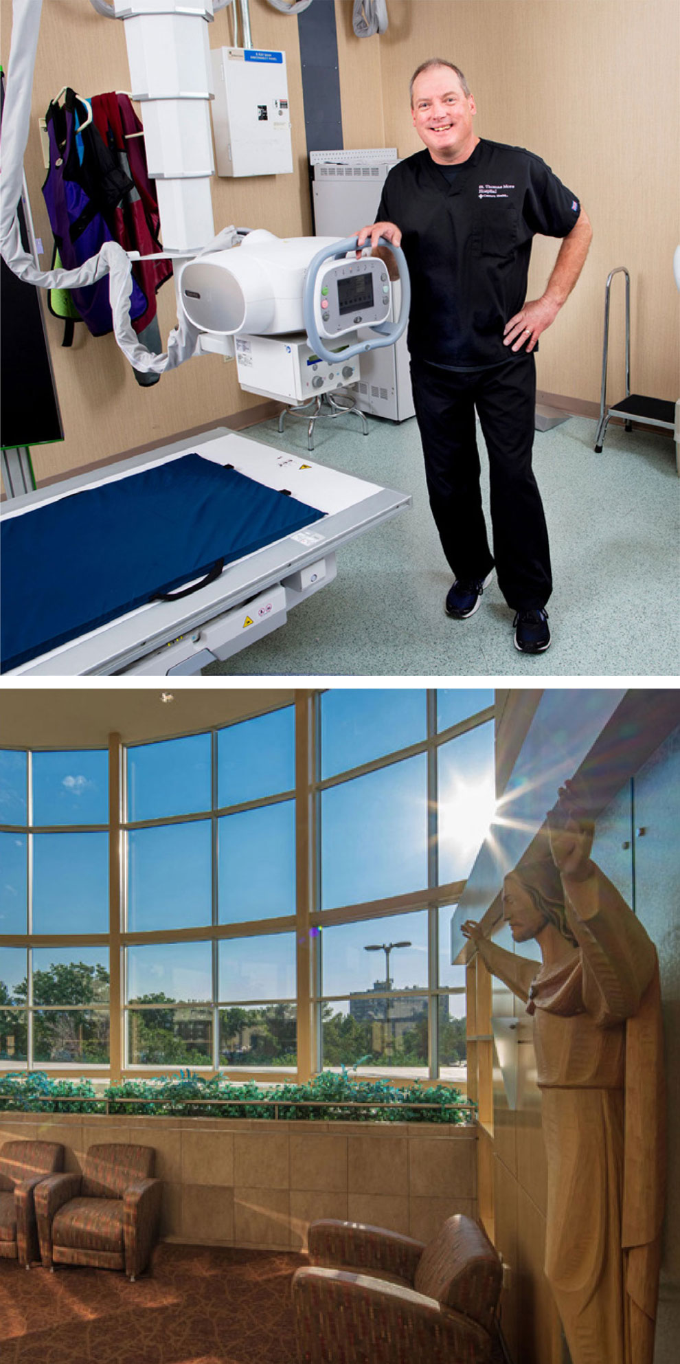 C-ARM - top photo - Chapel - bottom photo. Both at St. Thomas More Hospital.
